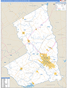 College Station-Bryan Metro Area Wall Map Basic Style